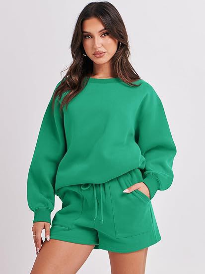 Damen Lässiges Sweatset mit Oversize‑Sweatshirt und hochgeschnittenen Shorts Echo Archiv