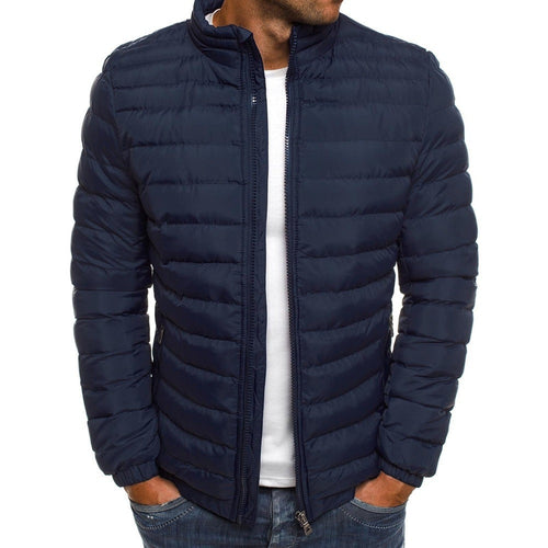 Herren leichte Steppjacke mit hohem Kragen und praktischen Taschen Echoarchiv