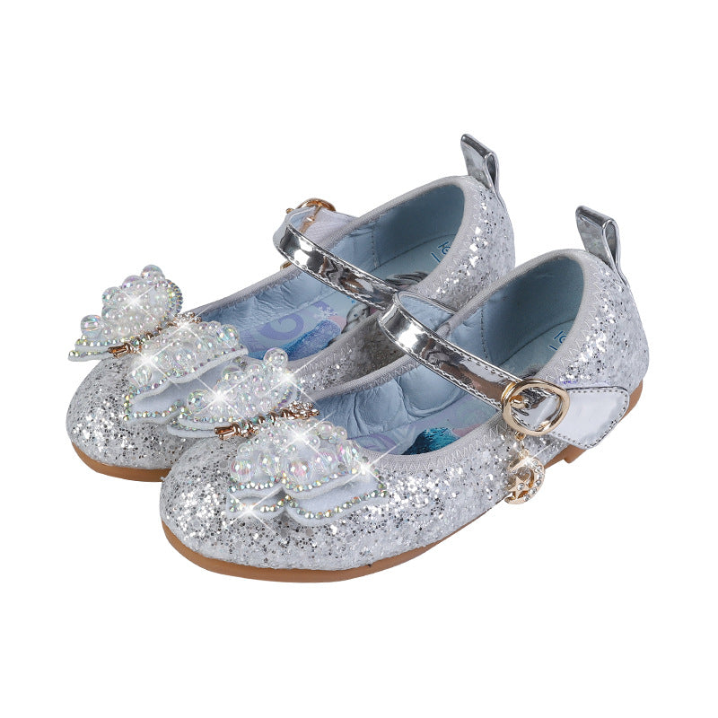 Mädchen Glitzernde Ballerinas mit Schleifenapplikationen Echo Archiv