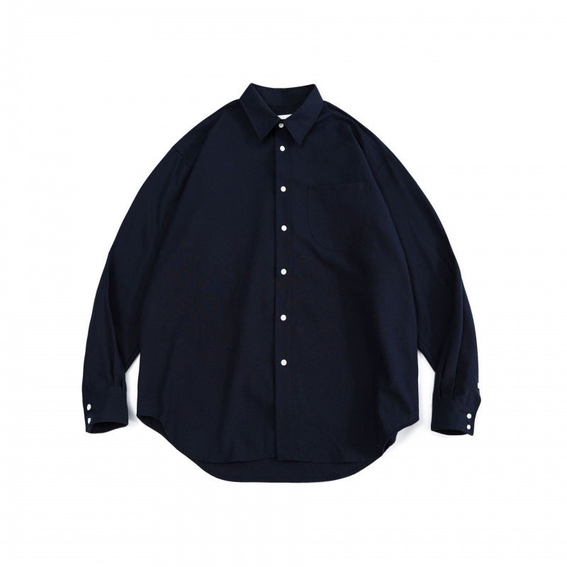 Unisex Oversize‑Hemd aus feinem Oxford‑Baumwollstoff mit Brusttasche und abgerundetem Saum Echo Archiv