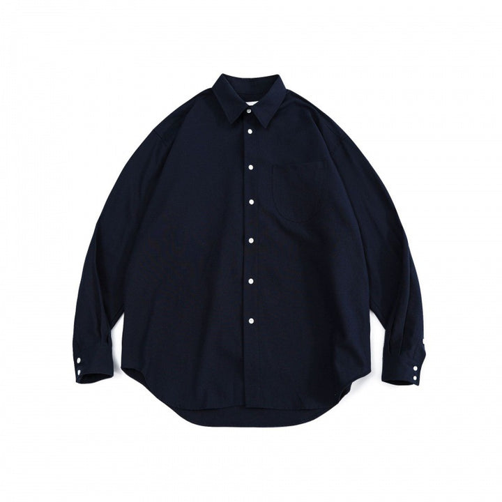 Unisex Oversize‑Hemd aus feinem Oxford‑Baumwollstoff mit Brusttasche und abgerundetem Saum Echo Archiv