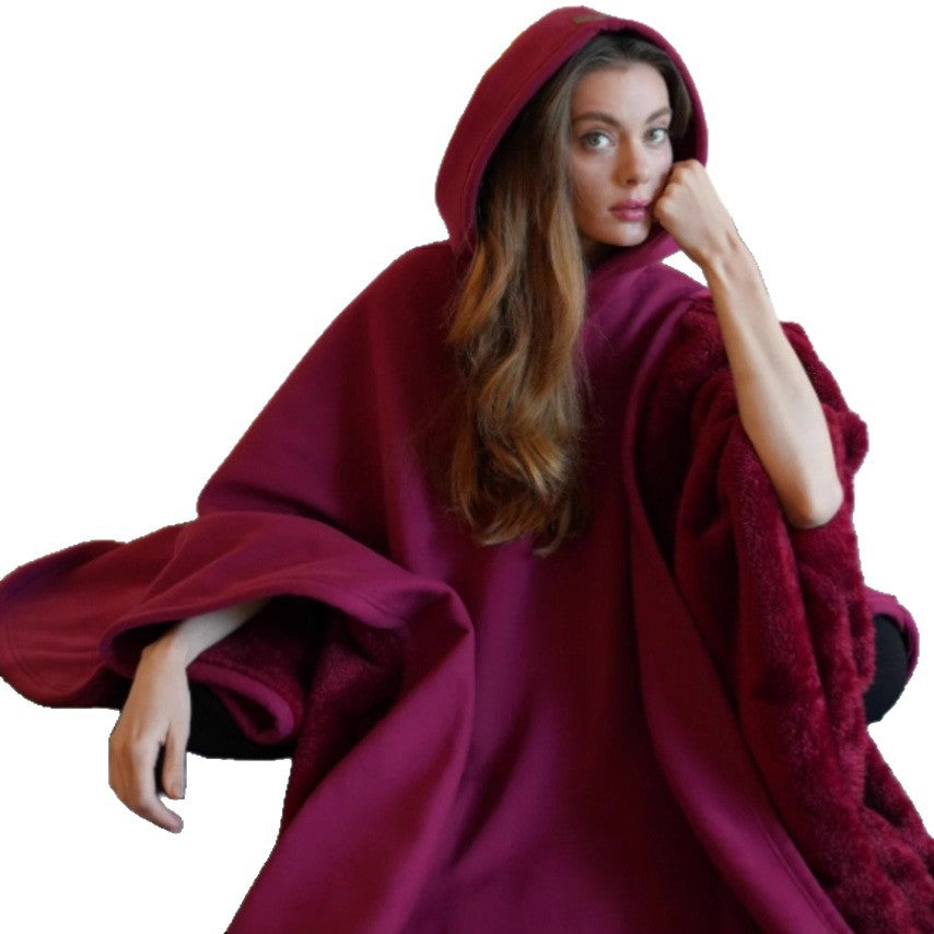 Unisex nan Kapuzen-Poncho Kuscheldecke mit weichem Futter und großzügigem Oversize-Schnitt Echo Archiv