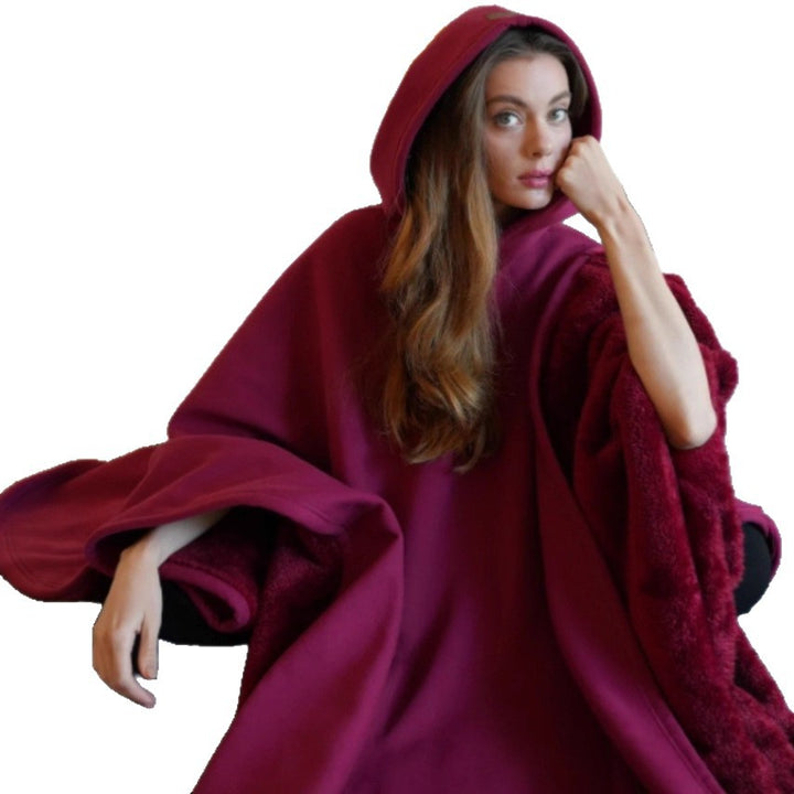 Unisex nan Kapuzen-Poncho Kuscheldecke mit weichem Futter und großzügigem Oversize-Schnitt Echo Archiv