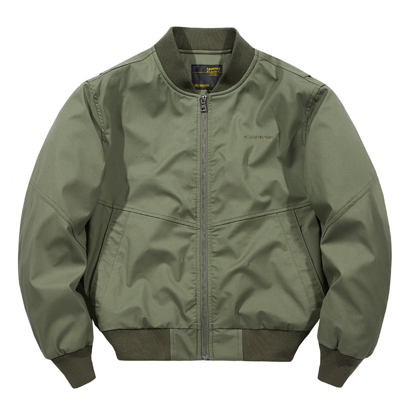 Men's water-resistant commuter bomber jacket with metal front zip ribbed trims and angled welt pockets – Brevano