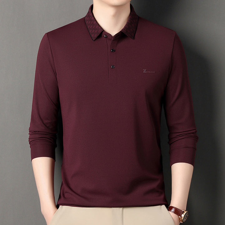 Herren Langarm Poloshirt mit strukturiertem Kragen und funktionalem Design Echoarchiv