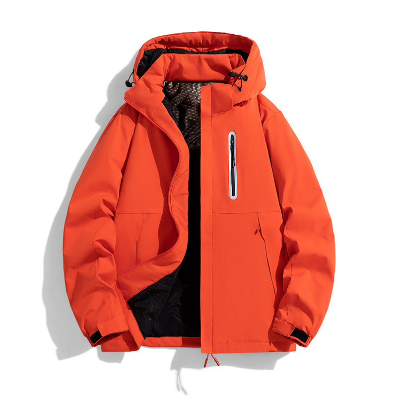 Herren wasserabweisende gesteppte Winterjacke mit Kapuze, thermischer Isolierung und reflektierender Brusttasche Echo Archiv