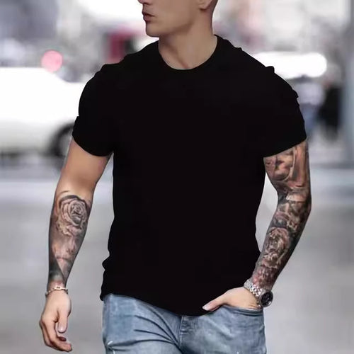 Herren Basic Rundhals T-Shirt aus atmungsaktivem Material Echoarchiv