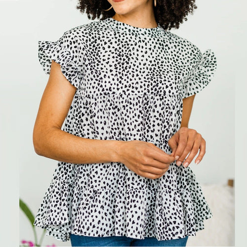 Damen Luftiges Oberteil mit Volantdetails Echo Archiv