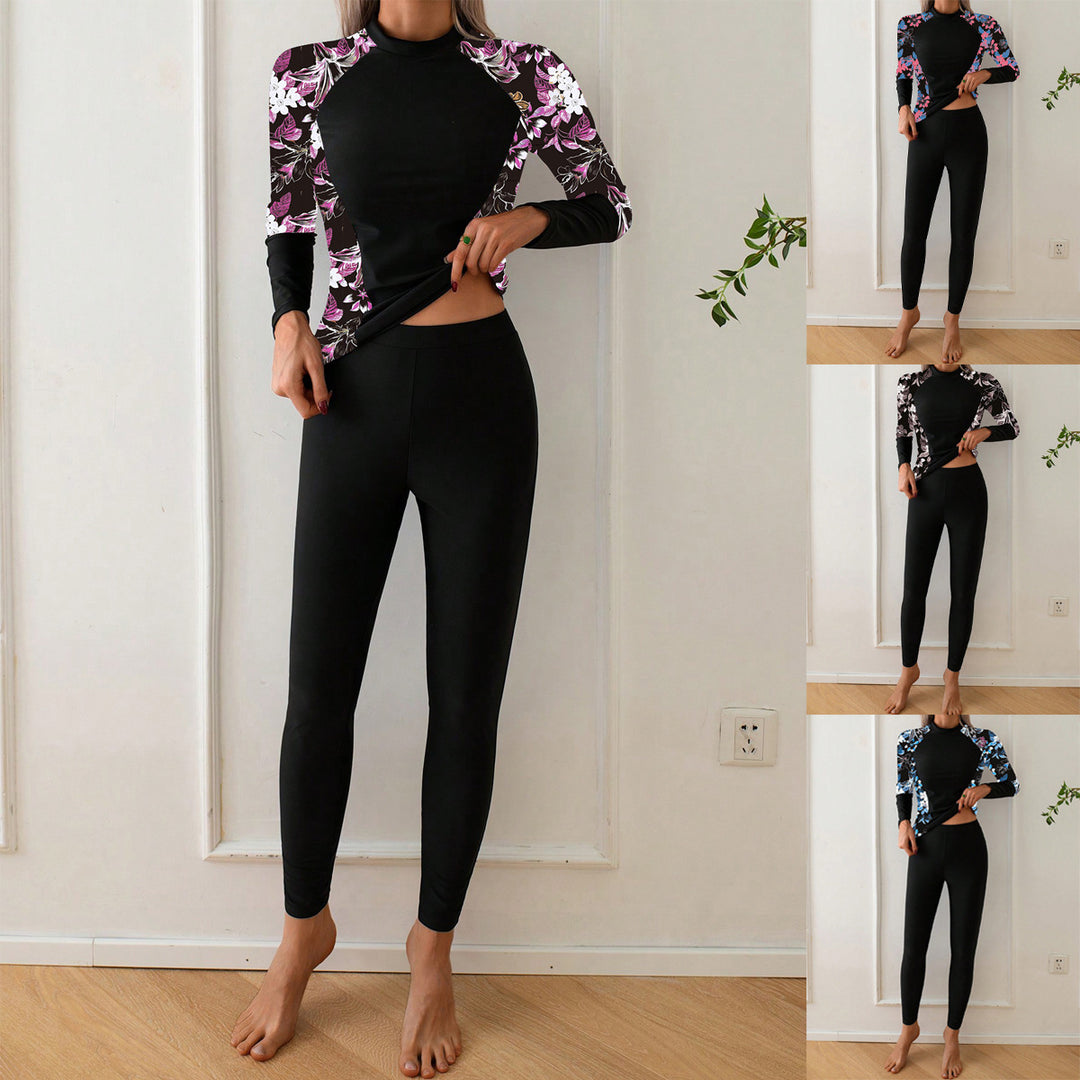 Damen Langarm Rashguard mit floralem Design Echo Archiv