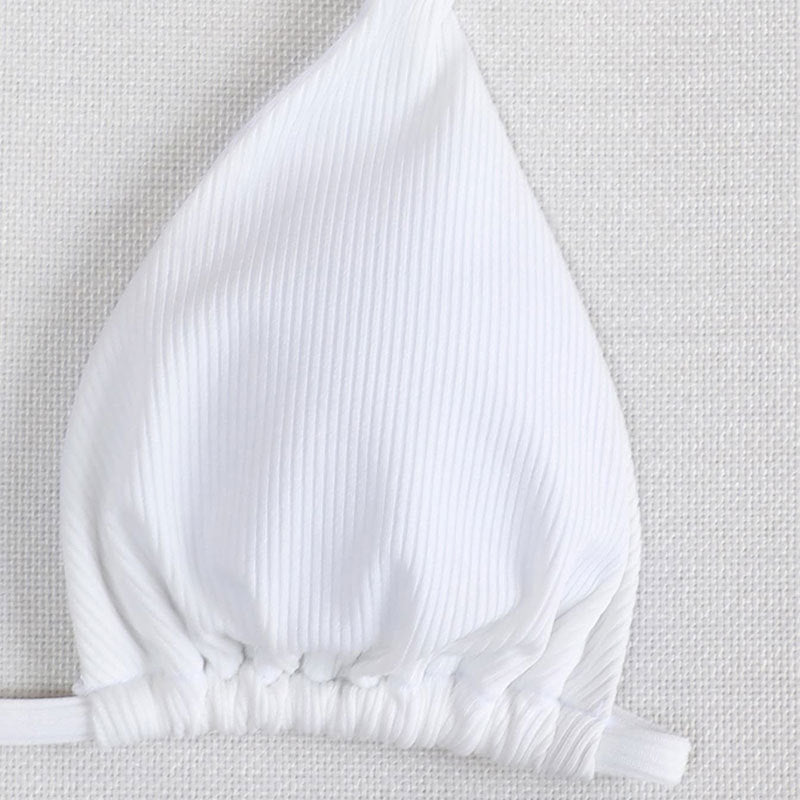 Damen Hochtailliertes Triangel-Bikini-Set mit Bindebändern Echo Archiv