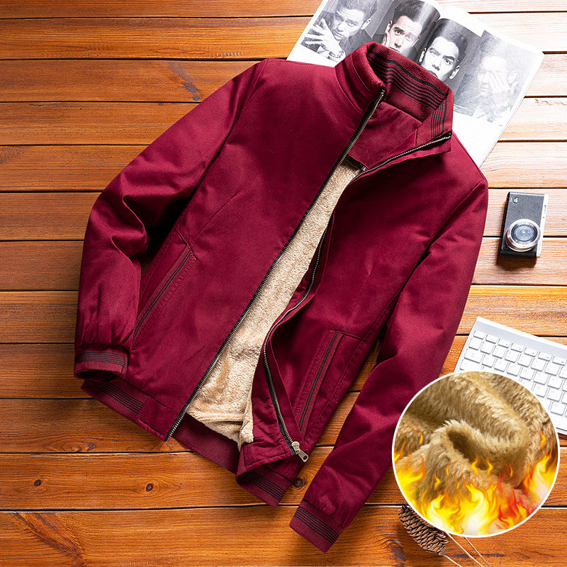 Herren nan thermisch gefütterte Freizeit-Bomberjacke mit Teddyfutter, Reißverschluss-Taschen und Stehkragen Echo Archiv