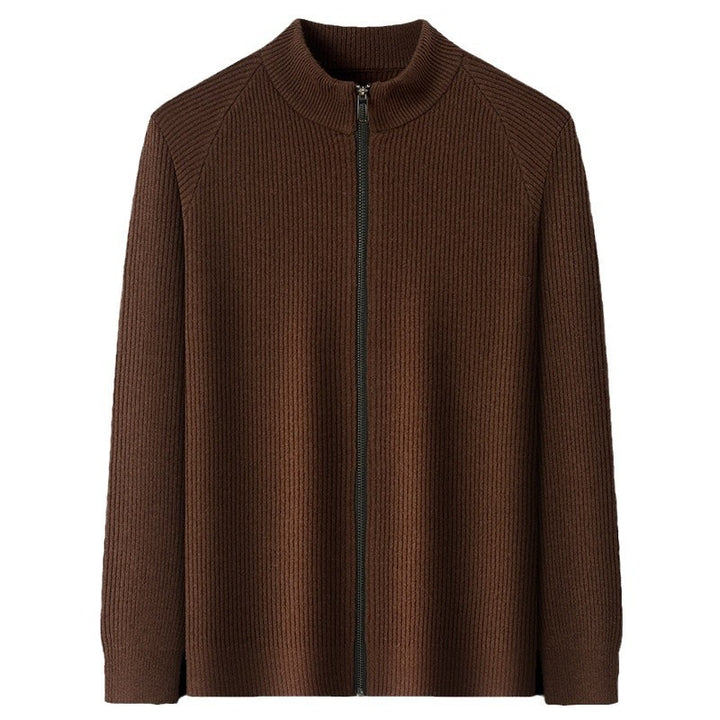 Herren modischer Strickjacke mit hohem Kragen und Reißverschluss Echoarchiv