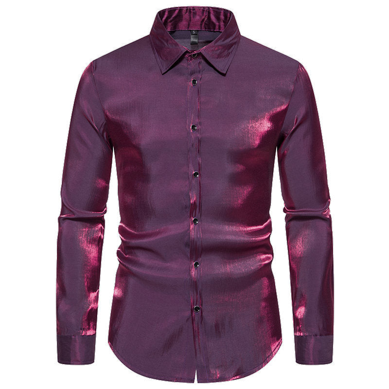 Herren Langarmhemd mit schimmerndem Finish und eleganter Passform Echoarchiv