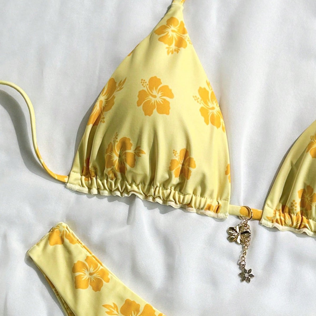 Damen Triangel-Bikini mit verspieltem Blumendesign Echo Archiv