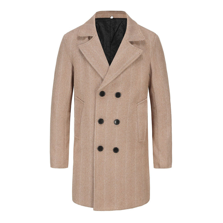 Herren zeitloser Dufflecoat mit elegantem Hahnentrittmuster Echoarchiv