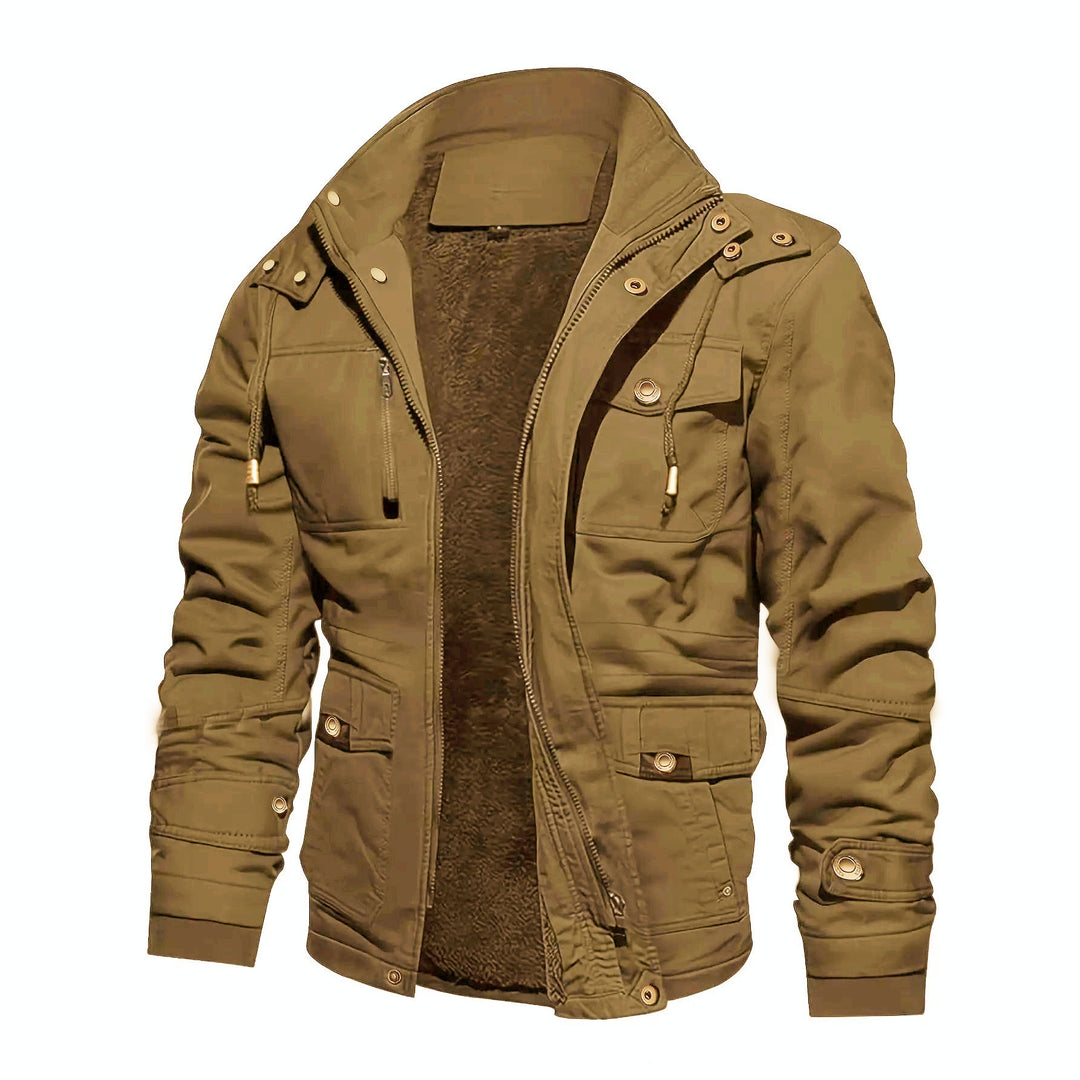 Herren Thermo-Feldjacke mit Teddyfutter, Kapuze und Mehrfachtaschen Echoarchiv