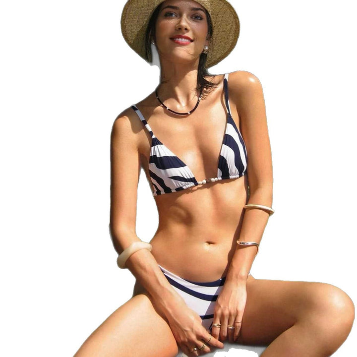 Damen Triangel-Bikini mit elegantem Streifenmuster Echo Archiv