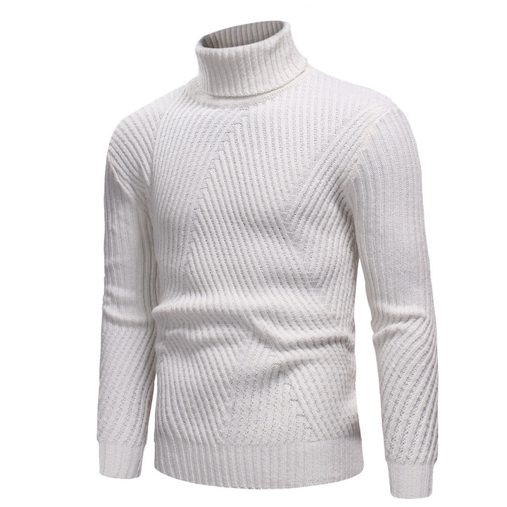 Herren Hochwertiger Rollkragenpullover im strukturierten Design Echoarchiv
