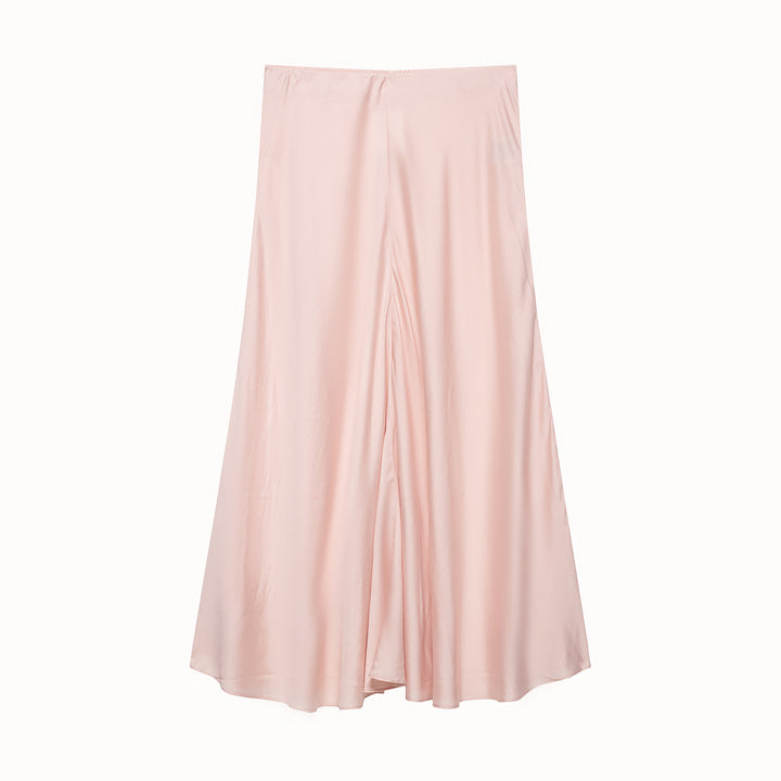 Damen Satin-Midirock mit hohem Komfortbund und ausgestellter A-Linien-Silhouette Echoarchiv