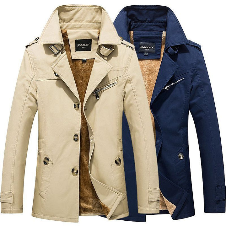 Herren Manteljacke im Trench-Peacoat-Mix mit Sherpa-Futter Echo Archiv