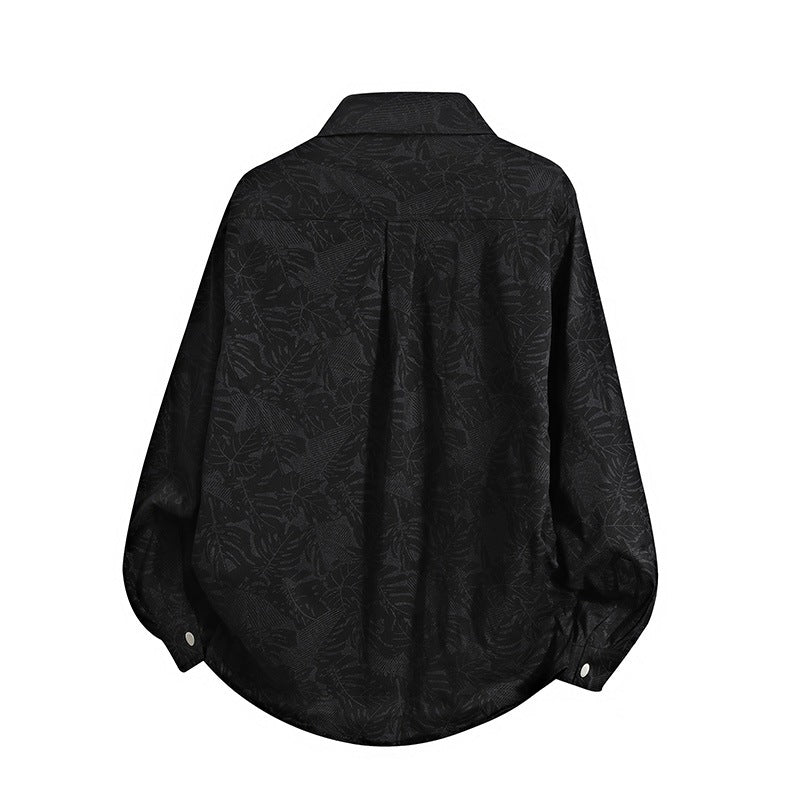 Herren Leichte Overshirt‑Hemdjacke mit botanischem Allover‑Print, Druckknopffront & Brusttasche Echoarchiv