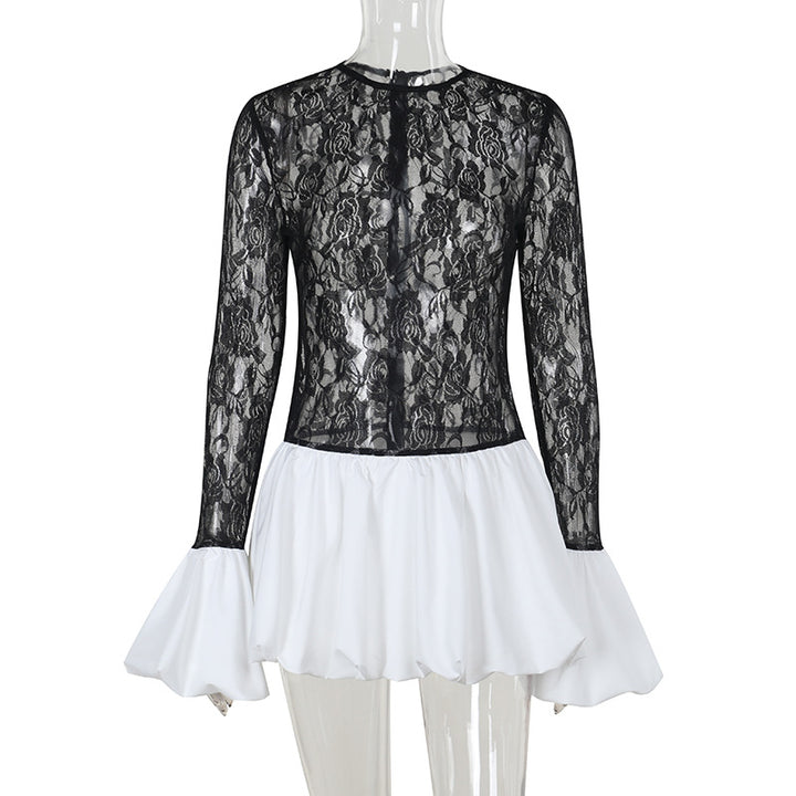 Damen Hochwertiges Spitzen-Kleid mit fließendem Rock Echo Archiv