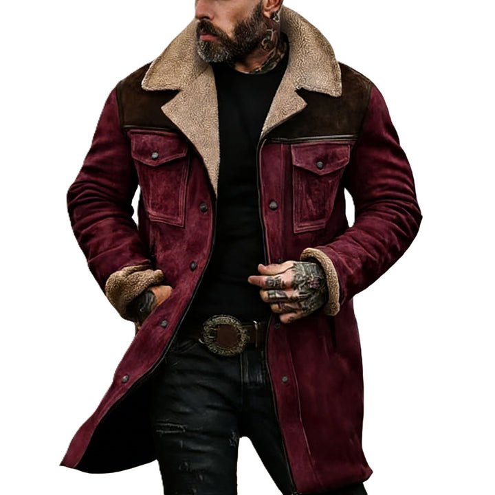 Herren Pilotenjacke aus Velourslederoptik mit Teddyfellinnenfutter und Reverskragen Echoarchiv