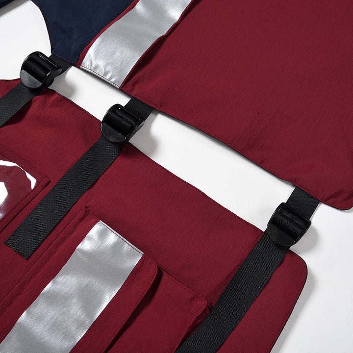 Unisex Multifunktionale Utility-Weste mit Reflektorstreifen ID‑Fenster und verstellbaren Seitengurten – Marzano
