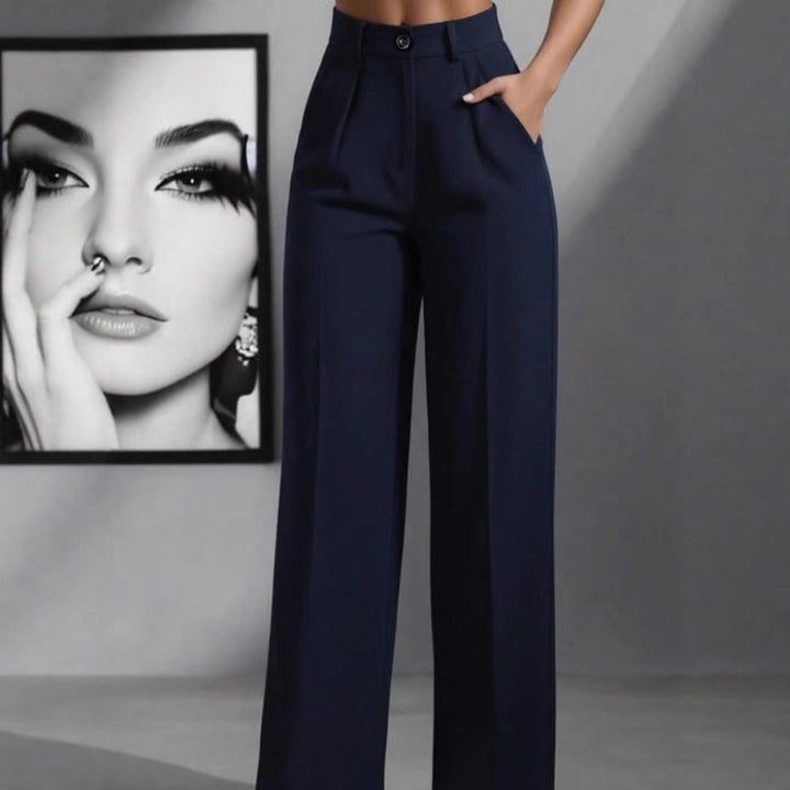 Damen elegante weite Bundfaltenhose Echoarchiv