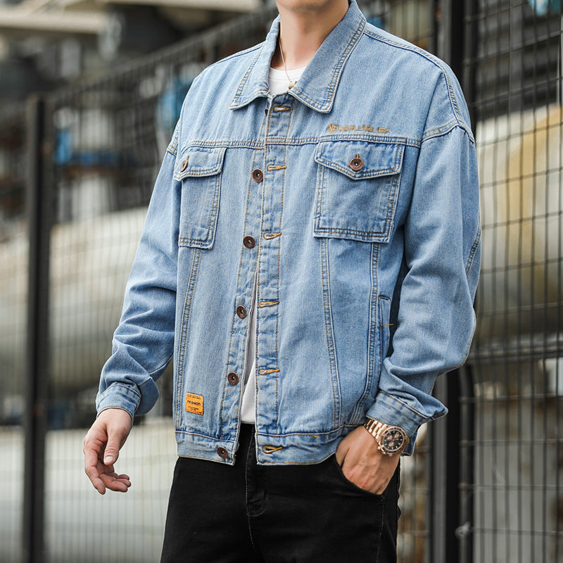Herren Denimjacke im lässigen Stil mit funktionalen Pattentaschen und robustem Design Echoarchiv
