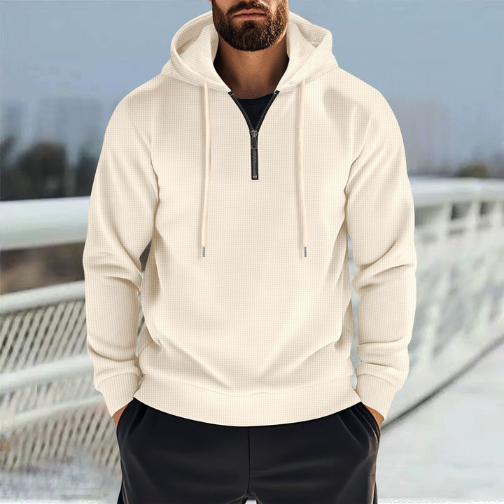 Herren sportlicher Hoodie mit halbem Reißverschluss und praktischen Taschen Echoarchiv