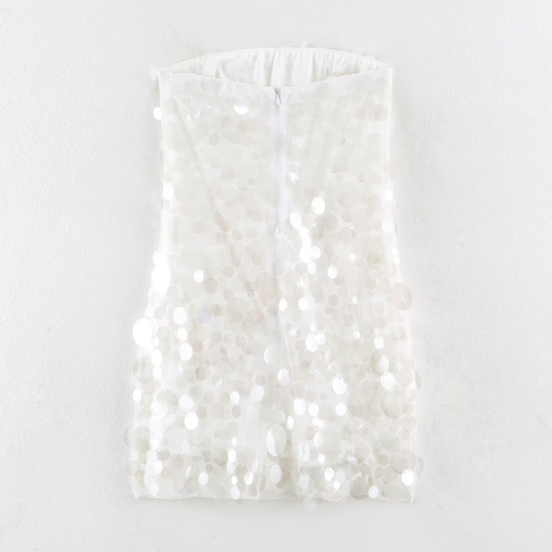 Damen Paillettiertes trägerloses Minikleid mit geradem Oberteil Echo Archiv