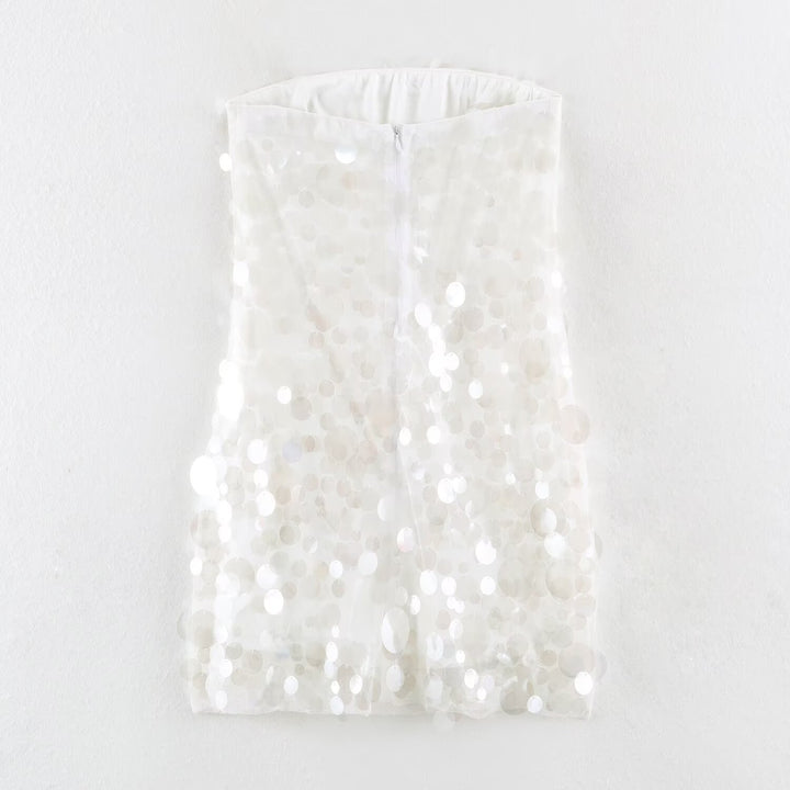 Damen Paillettiertes trägerloses Minikleid mit geradem Oberteil Echo Archiv