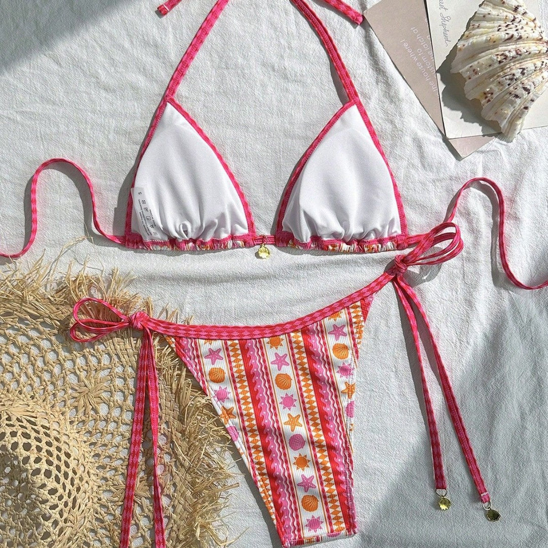 Damen Triangel-Bikini mit buntem Muster Echo Archiv