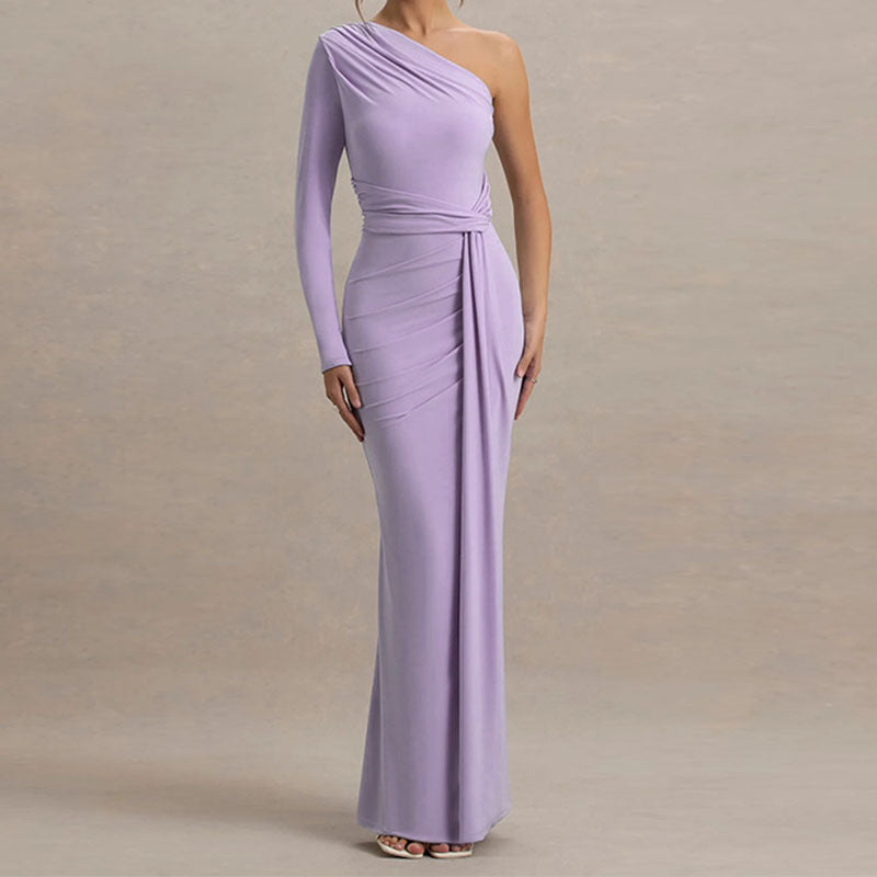 Damen Elegantes schulterfreies Maxikleid mit geschwungenem Rüschendesign Echo Archiv
