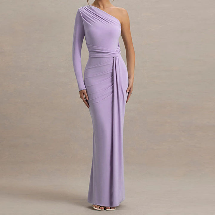 Damen Elegantes schulterfreies Maxikleid mit geschwungenem Rüschendesign Echo Archiv