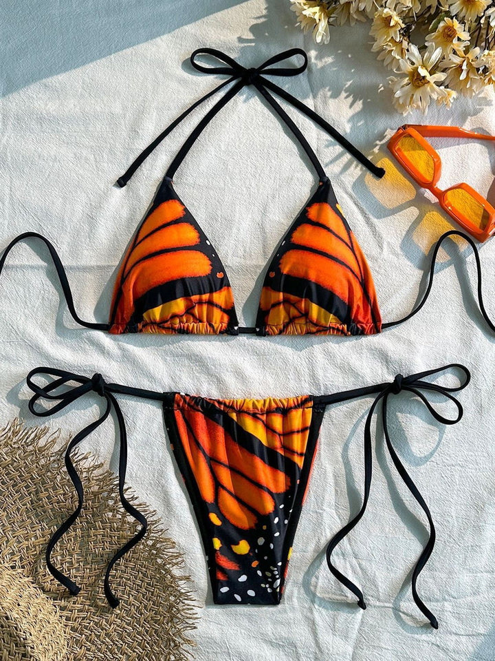 Damen Triangel-Bikini mit lebhaftem Schmetterlingsdesign Echo Archiv