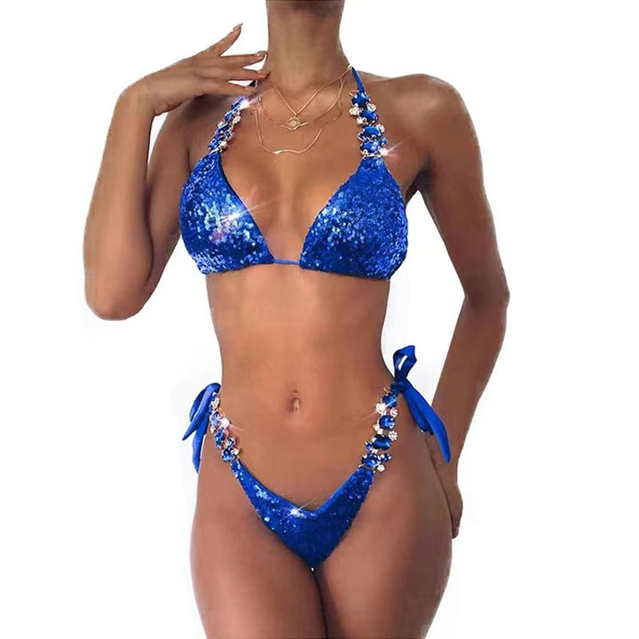 Damen Glitzernder Triangel-Bikini mit modischen Akzenten Echo Archiv