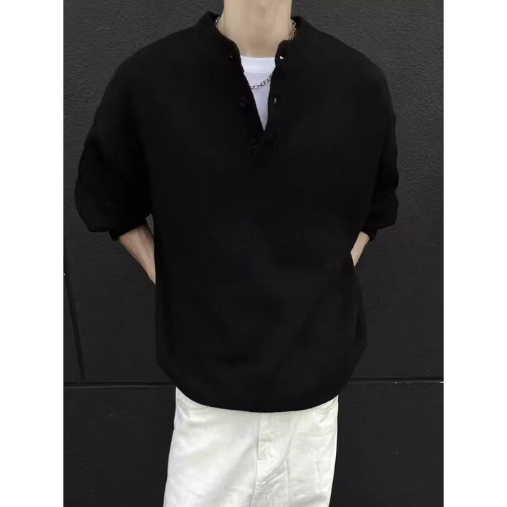 Herren Lässiger Strickpullover mit Knopfleiste Echo Archiv