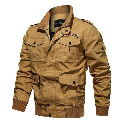 Herren Fieldjacke im Military-Stil mit Mehrfach-Taschen und Strickkragen Echoarchiv