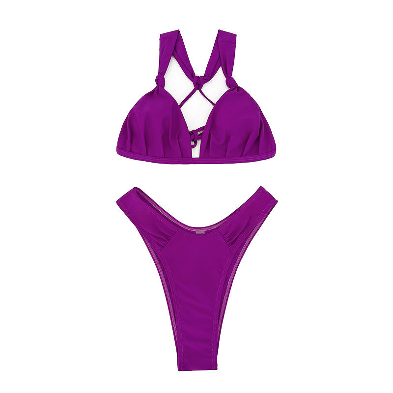 Damen Triangel-Bikini mit hohem Beinausschnitt und eleganten Knoten Echo Archiv