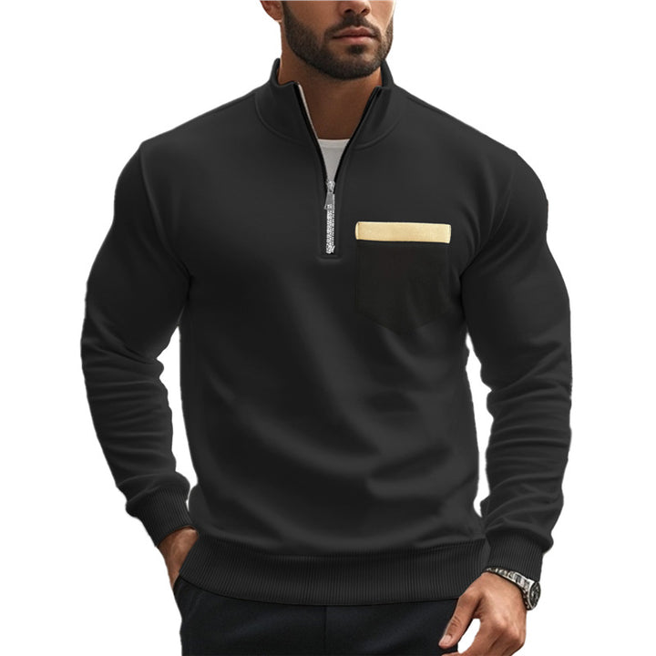 Herren Sweatshirt mit Reißverschluss und Brusttasche Echoarchiv