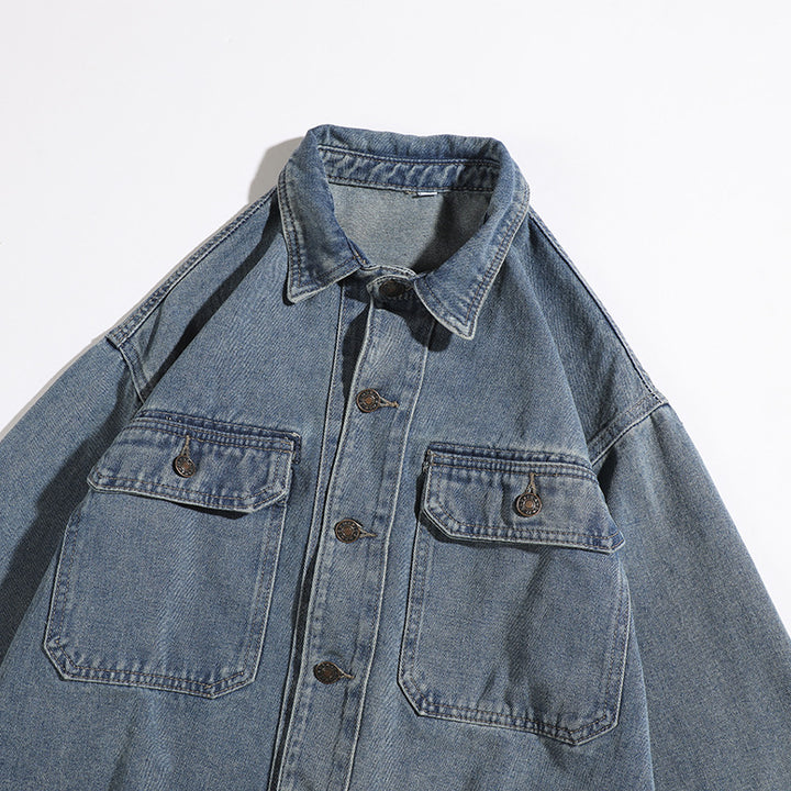 Herren Lässige Denim-Jacke mit Taschen Echo Archiv