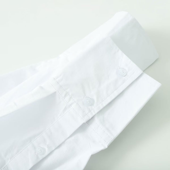 Damen Bluse mit übergroßem besticktem Bubikragen und Bindeschleife Echoarchiv