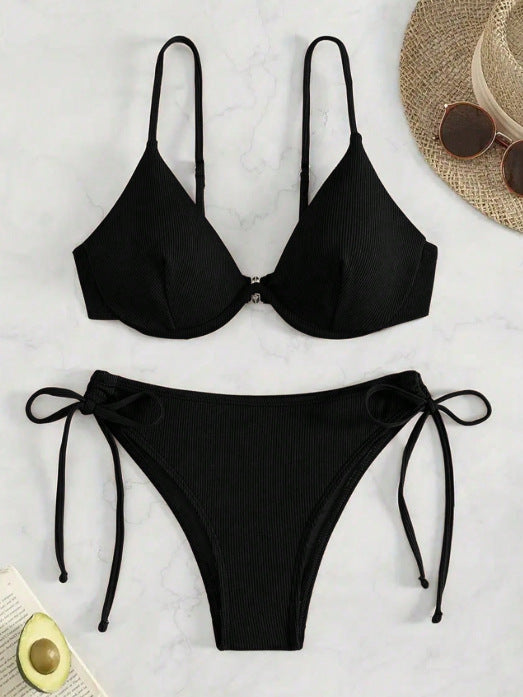 Damen Triangel-Bikini mit verstellbaren Trägern und Seitenschnürungen Echo Archiv