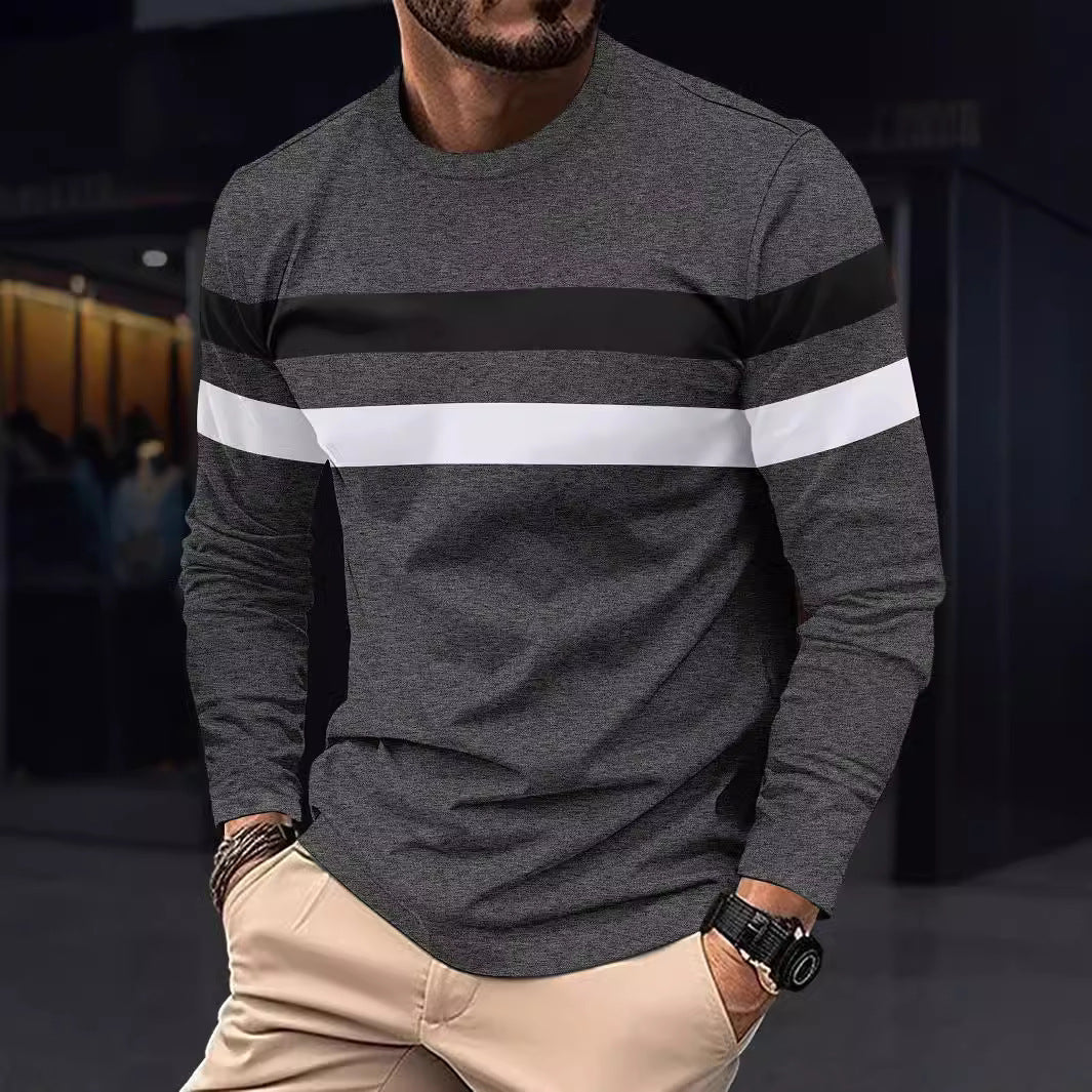 Herren modisches Langarmshirt mit sportlichen Streifen Echoarchiv