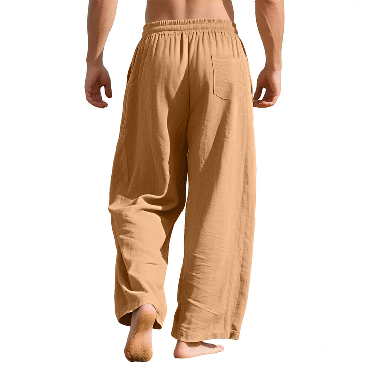 Herren nan leichte Leinen-Loungehose mit elastischem Bund und Seitentaschen Echo Archiv