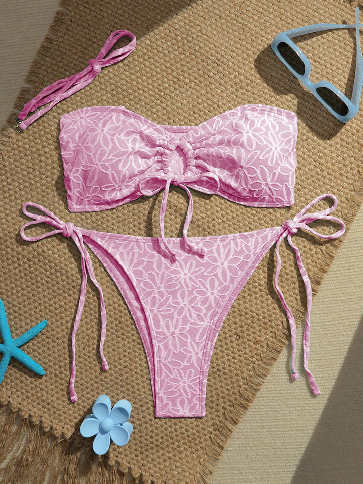 Damen Bandeau-Bikini-Set mit verspielten Rüschendetails Echo Archiv