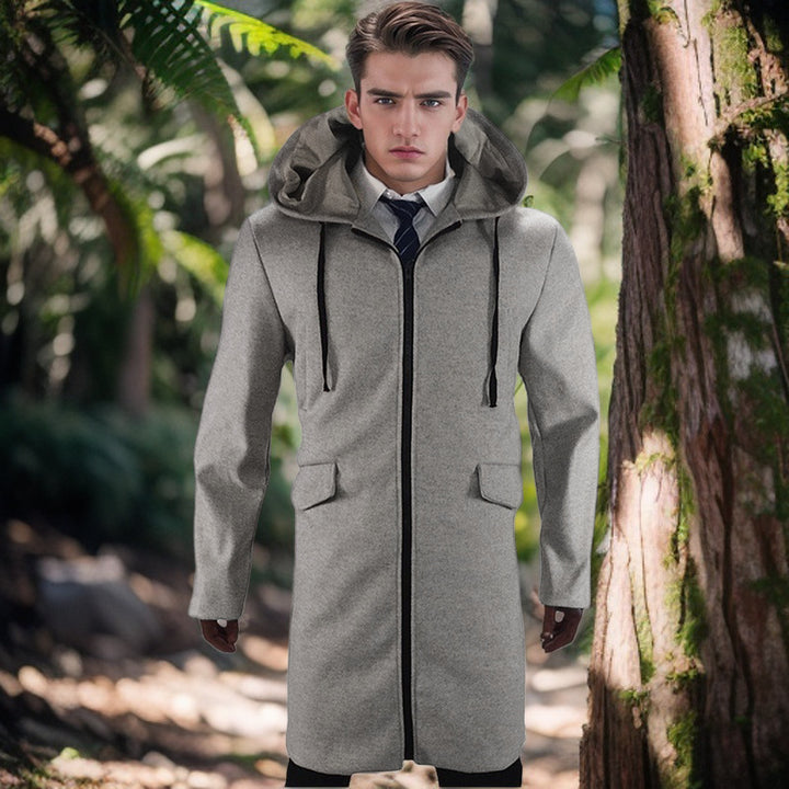 Herren Modische Parka-Jacke mit abnehmbarer Kapuze und praktischen Taschen Echoarchiv