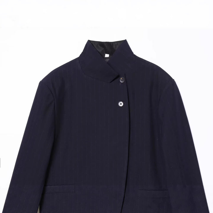 Damen Zweiteiliges Anzug-Set mit asymmetrischem Stehkragen-Blazer und weiter Palazzohose Echoarchiv
